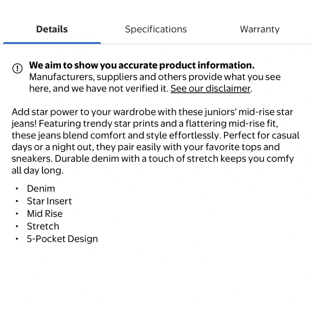 No Boundaries Mid Rise Wide Leg Star Jean - Picture 4 of 9